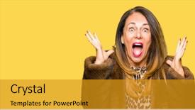  Presentation with elegant - Presentation design with vison - beautiful middle age elegant woman background and a gold colored foreground