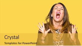  Presentation with elegant - Colorful presentation theme enhanced with vison - beautiful middle age elegant woman backdrop and a yellow colored foreground