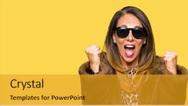  Presentation with beautiful flower elegant - Audience pleasing slide deck consisting of vison - beautiful middle age elegant woman backdrop and a gold colored foreground