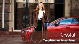  Presentation with full length portrait two men women brown sweater - Presentation theme enhanced with vison - portrait of a full length background and a  colored foreground