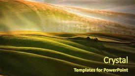  Presentation with hill - Audience pleasing theme consisting of vista - abstract view of the hill backdrop and a tawny brown colored foreground