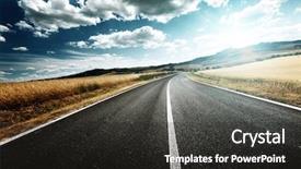  Presentation with tuscany - Cool new presentation design with vista - asphalt road in tuscany italy backdrop and a dark gray colored foreground