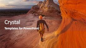  Presentation with utah - PPT layouts featuring vista - hike in the utah mountains background and a tawny brown colored foreground