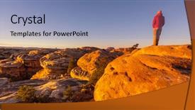  Presentation with utah - Audience pleasing PPT theme consisting of vista - hike in the utah mountains backdrop and a light blue colored foreground