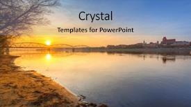  Presentation with amazing - Presentation theme with vistula river in torun poland background and a teal colored foreground