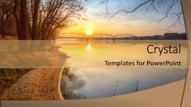  Presentation with amazing - Audience pleasing presentation theme consisting of vistula river in torun poland backdrop and a yellow colored foreground