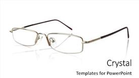  Presentation with modern eye glasses on yellow - PPT layouts featuring visual acuity - close up view of modern background and a  colored foreground