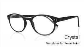  Presentation with modern eye glasses on yellow - PPT theme featuring visual acuity - close up view of modern background and a white colored foreground