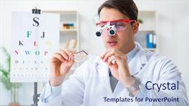  Presentation with visual acuity - Presentation with visual acuity - eye doctor in eyecare concept background and a  colored foreground