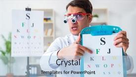  Presentation with visual acuity - Presentation design consisting of visual acuity - eye doctor in eyecare concept background and a  colored foreground