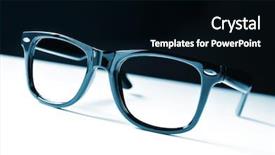  Presentation with oil rig in white and black - PPT theme enhanced with visual acuity - pair of black plastic-rimmed eyeglasses background and a black colored foreground