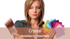  Presentation with paint art - Presentation theme with visual art - portrait of beautiful woman background and a  colored foreground