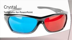  Presentation with cinema 16 - Cool new slide set with visual effects - 3d cinema glasses isolated backdrop and a  colored foreground