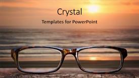  Presentation with filter - Slide set consisting of visual effects - hipster glasses on a park background and a coral colored foreground