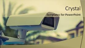  Presentation with security camera - PPT layouts with visual effects - security camera filtered image processed background and a blonde colored foreground