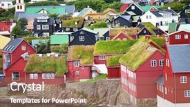  Presentation with galápagos islands - Theme having visual effects - torshavn on faeroe islands background and a coral colored foreground