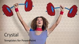  Presentation with superhero - PPT theme consisting of visual effects - woman pretending to be superhero background and a  colored foreground