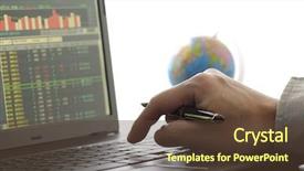  Presentation with diagram - Amazing slide deck having visual environment - business man checking stock diagram backdrop and a tawny brown colored foreground