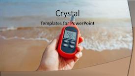  Presentation with temperature - Cool new slide set with visual environment - portable thermometer in hand measuring backdrop and a light blue colored foreground