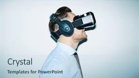  Presentation with world - PPT layouts with visual environment - substitution for real world background and a  colored foreground