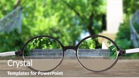  Presentation with vision - Beautiful slides featuring visual environment - vision concept glasses on green backdrop and a gray colored foreground