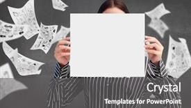  Presentation with digital image - Beautiful slide set featuring visual illusions - digital composite image of businesswoman backdrop and a dark gray colored foreground