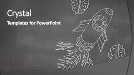  Presentation with brains - Beautiful presentation theme featuring visual illusions - digital composite of hand-drawn rocket backdrop and a dark gray colored foreground