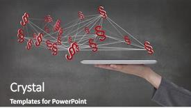  Presentation with digital - Cool new PPT theme with visual illusions - digital composite of hand holding backdrop and a  colored foreground