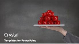  Presentation with percent - Presentation theme with visual illusions - digital composite of hand holding background and a  colored foreground