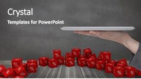  Presentation with percent - Beautiful presentation featuring visual illusions - digital composite of hands holding backdrop and a  colored foreground