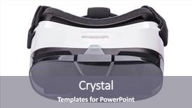  Presentation with virtual reality environments - Presentation theme enhanced with visual illusions - vr virtual reality headset isolated background and a gray colored foreground