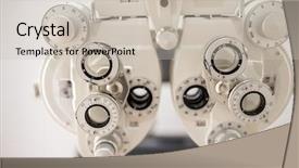  Presentation with visual impairment - PPT theme with visual impairment - ophthalmic testing device machine background and a  colored foreground