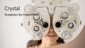  Presentation with visual impairment - Audience pleasing theme consisting of visual impairment - optometry machine vision backdrop and a  colored foreground