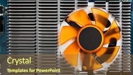  Presentation with visual merchandising - PPT theme having visual merchandising - modern computer graphics card close background and a tawny brown colored foreground