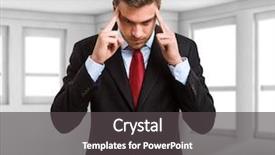  Presentation with focus - Slide set featuring visual perception - concentrated businessman trying to focus background and a dark gray colored foreground