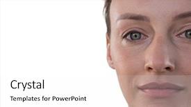  Presentation with white pigeon against the blue - PPT theme consisting of visual perception - portrait of woman smiling background and a  colored foreground