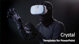  Presentation with visual perception - Cool new PPT layouts with visual perception - thief in glasses of virtual backdrop and a wine colored foreground