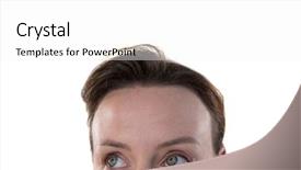  Presentation with visual perception - Beautiful slide set featuring visual perception - thoughtful woman looking away backdrop and a  colored foreground