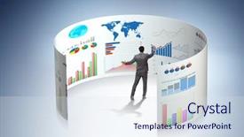  Presentation with spreadsheet data and business charts - Audience pleasing PPT theme consisting of visualisasi - concept of business charts backdrop and a sky blue colored foreground