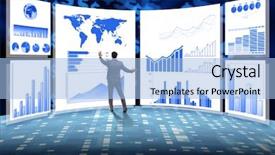  Presentation with spreadsheet data and business charts - PPT theme enhanced with visualisasi - concept of business charts background and a  colored foreground