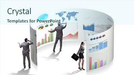  Presentation with spreadsheet data and business charts - PPT theme having visualisasi - concept of business charts background and a  colored foreground