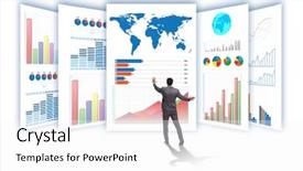  Presentation with finance - Presentation design featuring visualisasi - concept of business charts background and a white colored foreground