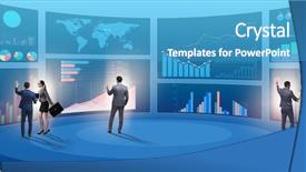  Presentation with spreadsheet data and business charts - Presentation design enhanced with visualisasi - concept of business charts background and a  colored foreground