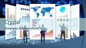  Presentation with courier business finance analysis - Presentation enhanced with visualisasi - concept of business charts background and a  colored foreground