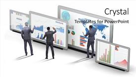  Presentation with courier business finance analysis - PPT theme consisting of visualisasi - concept of business charts background and a  colored foreground