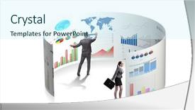  Presentation with courier business finance analysis - Theme enhanced with visualisasi - concept of business charts background and a cool aqua colored foreground