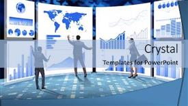  Presentation with finance - Colorful slide deck enhanced with visualisasi - concept of business charts backdrop and a  colored foreground