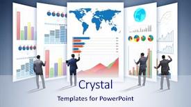  Presentation with finance - Cool new presentation theme with visualisasi - concept of business charts backdrop and a  colored foreground