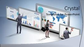  Presentation with courier business finance analysis - PPT theme enhanced with visualisasi - concept of business charts background and a  colored foreground