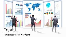  Presentation with finance - Presentation featuring visualisasi - concept of business charts background and a  colored foreground